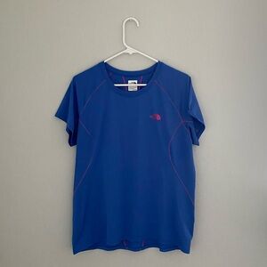 Women’s The North Face Blue Short Sleeve Athletic T-Shirt Size XL